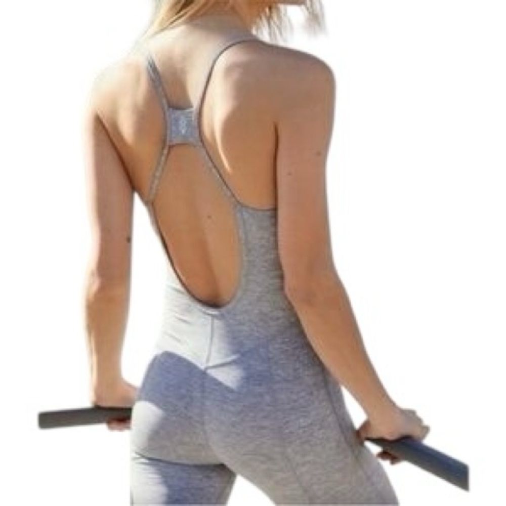 Free People FP Movement Gray Ashford Side To Side Onesie - Picture 3 of 9